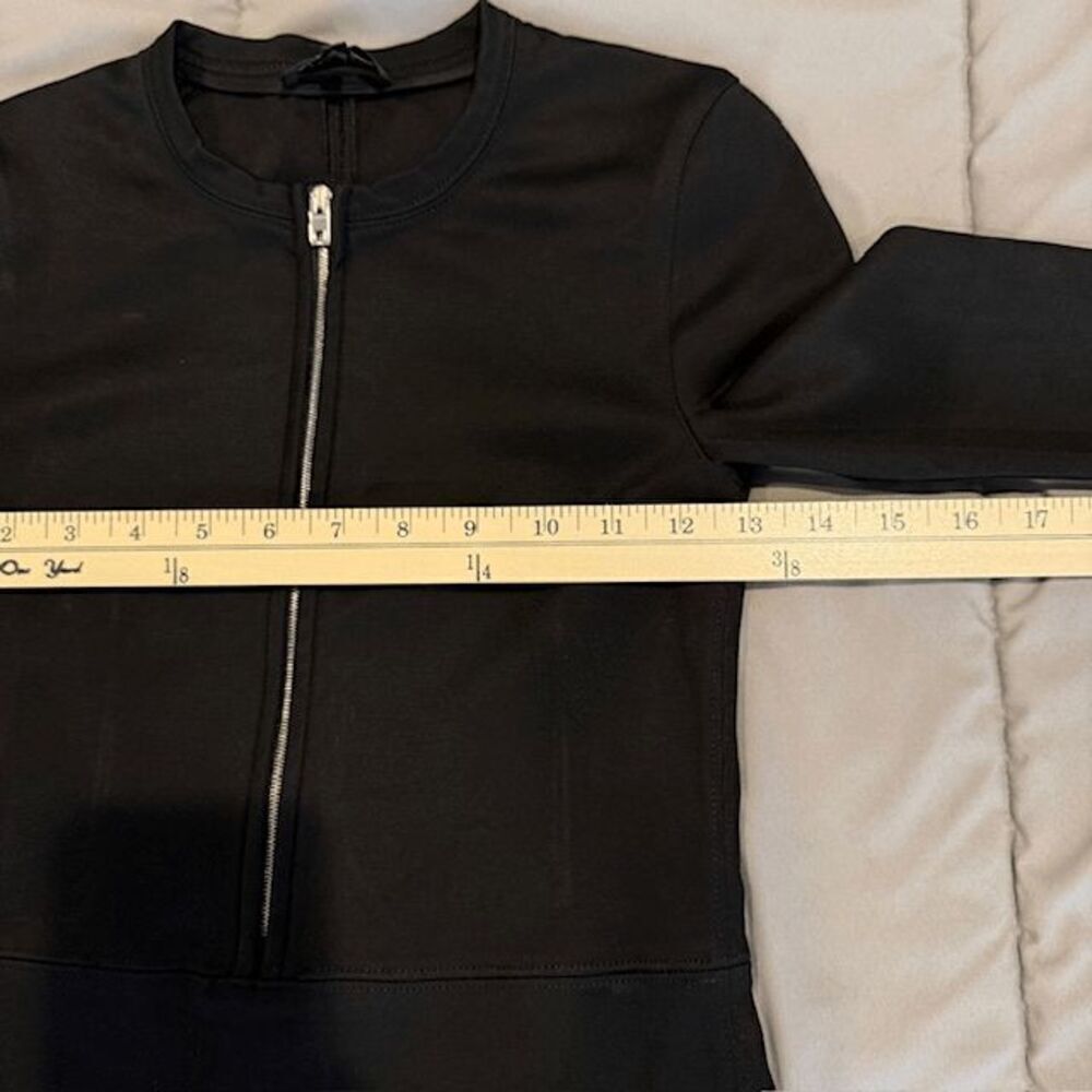 Rag & Bone Joyce Bodycon Mini Dress Black Zipper front Scuba stretch Size 0 - Picture 9 of 12